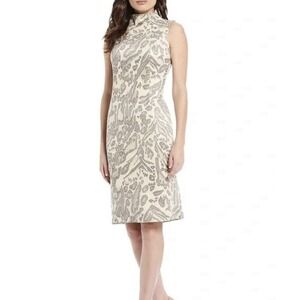 J. MCLAUGHLIN‎ Liz Suede Jaguar Print Sheath Dress Size Medium Cocktail Sexy